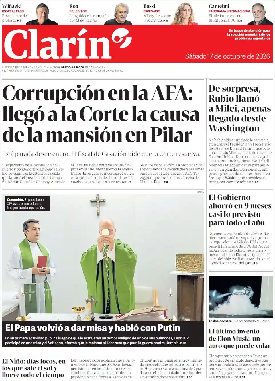 Estudios Max | LA RIOJA HOY - Tapa del diario Clarin