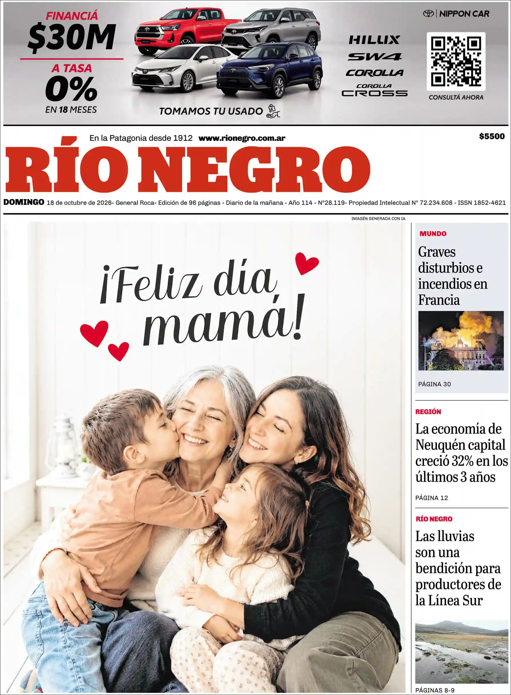 Estudios Max | LA RIOJA HOY - Tapa del diario Rio Negro