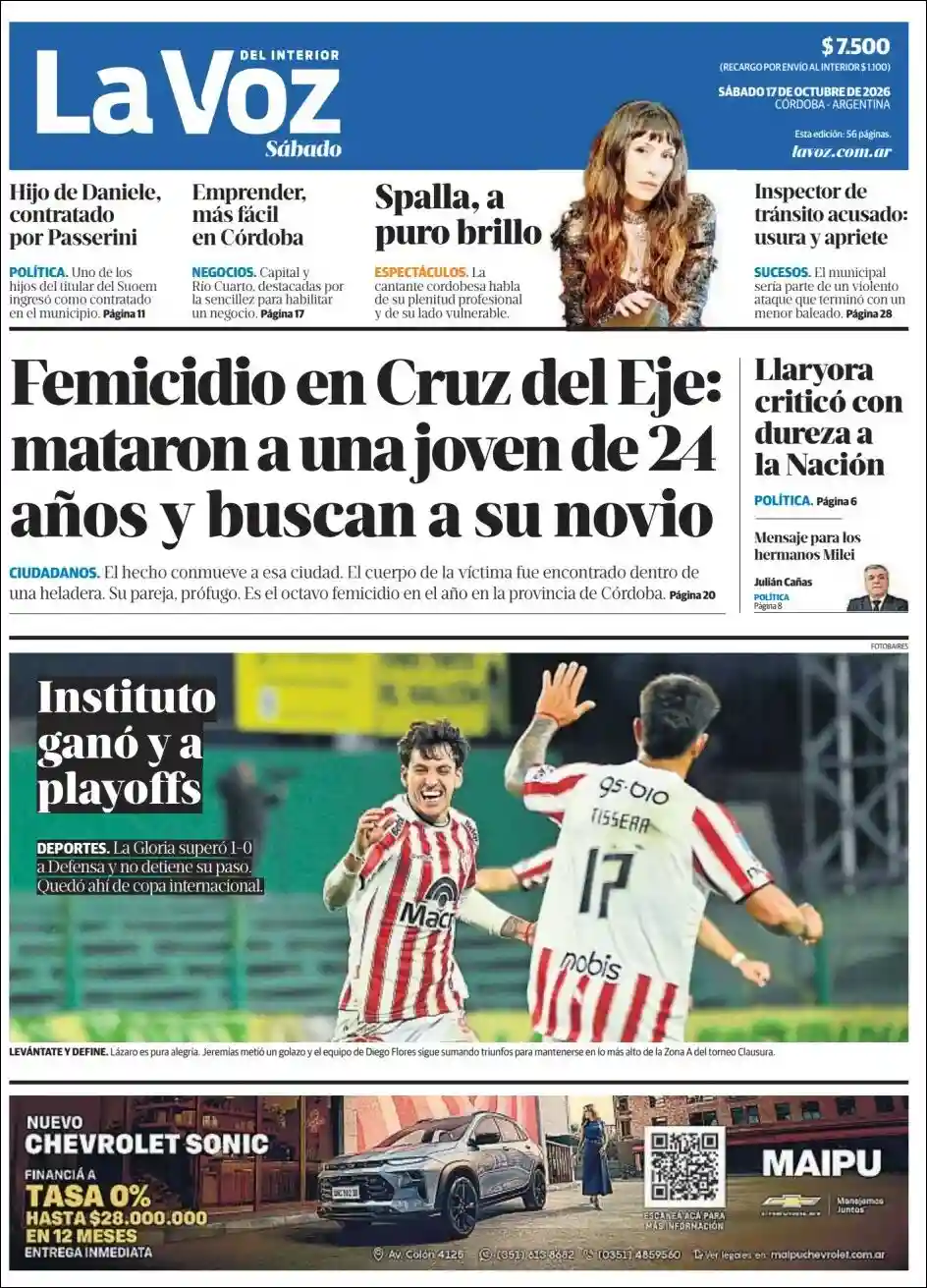 Estudios Max | LA RIOJA HOY - Tapa del diario La Voz
